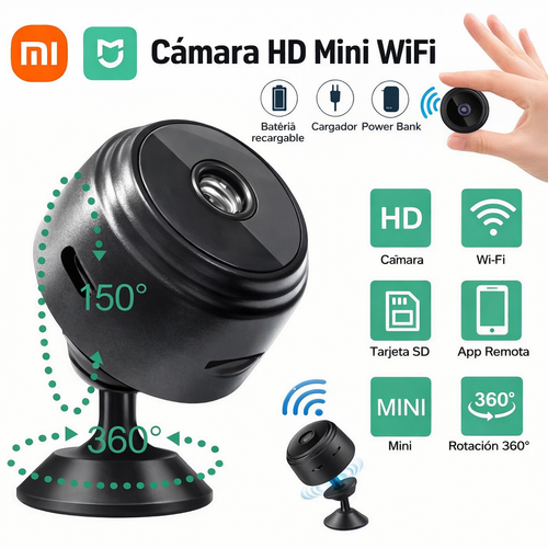 Mini cámara WiFi oculta con visión 360° para mayor seguridad y tranquilidad, directamente desde tu celular&nbsp;📲🏠