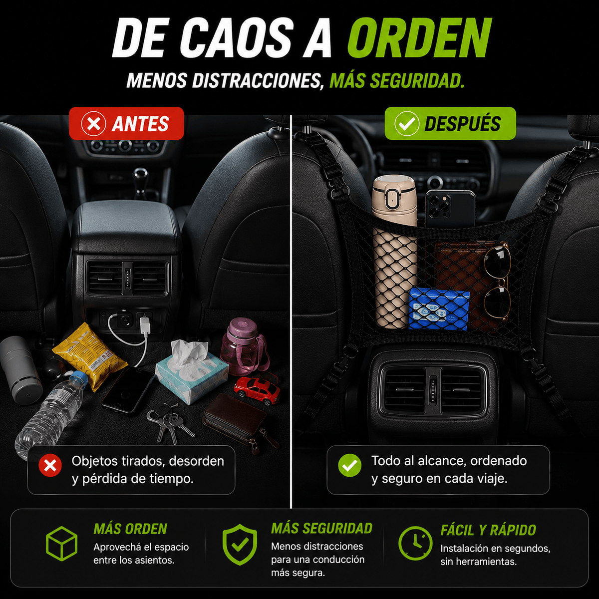 MALLA ORGANIZADORA DE SEGURIDAD 2 EN 1